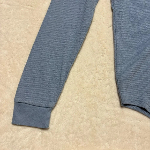 Hollister Mens 100% Cotton Waffle Knit Long‎ Sleeve Shirt XS Baby Blue - Picture 2 of 10